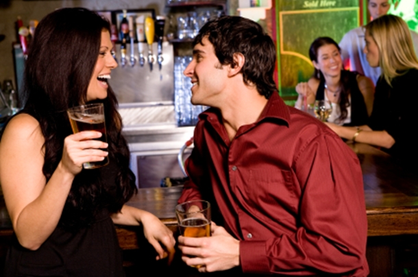 Couple Flirting in Bar