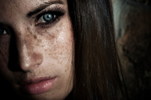 Beautiful Woman with Freckles