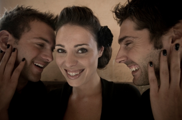 Woman with Two Adoring Men