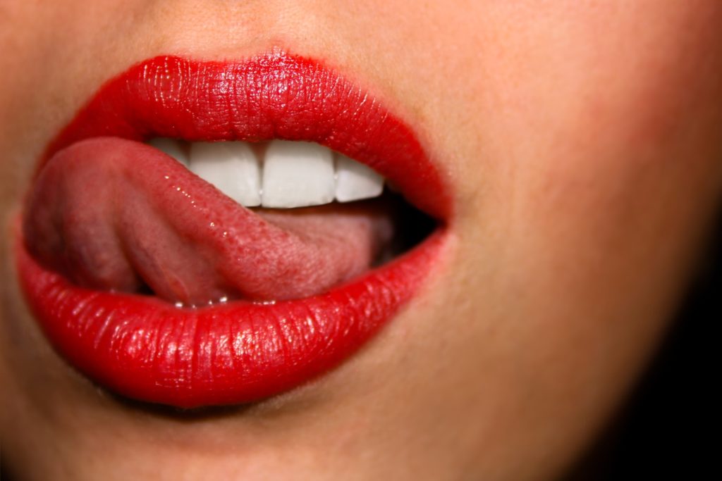 Woman's Red Lips and Tongue